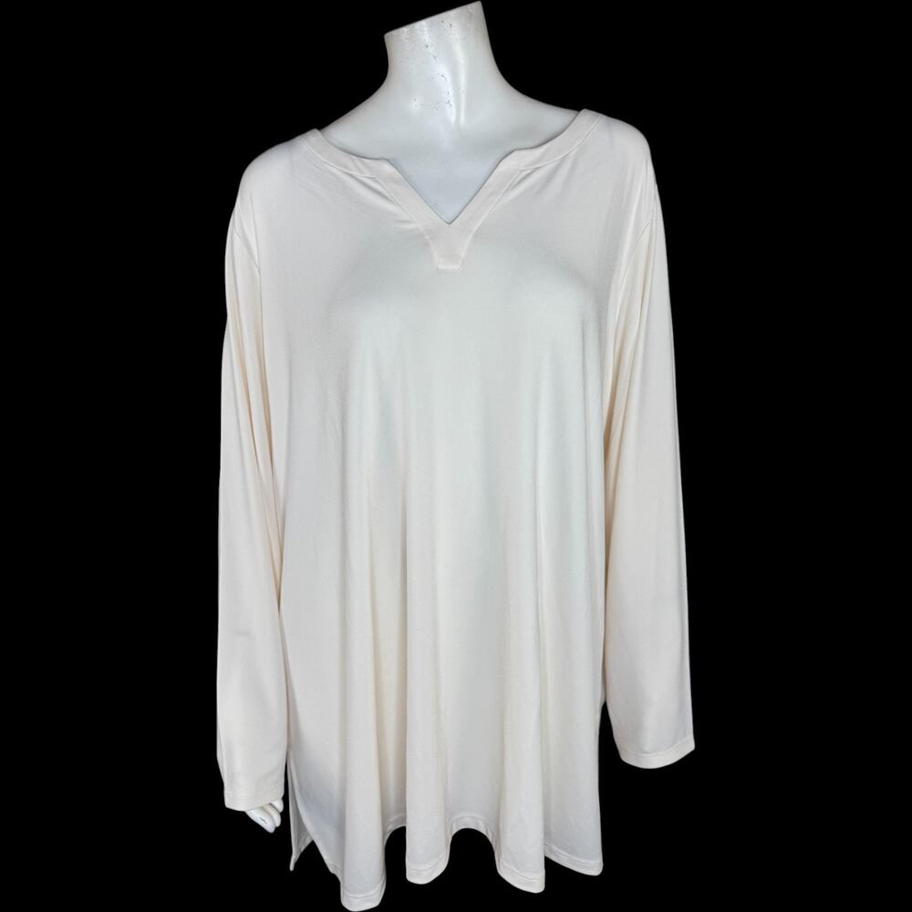 Susan Graver Modern Essentials Petite Liquid Knit Tunic Sugar Cane 3X Petite